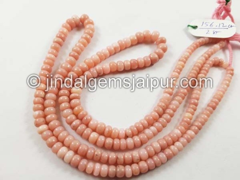Pink Opal Smooth Roundelle Beads